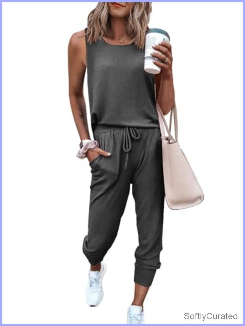 Two Piece Loungewear Set Tank Top and Drawstring Pants